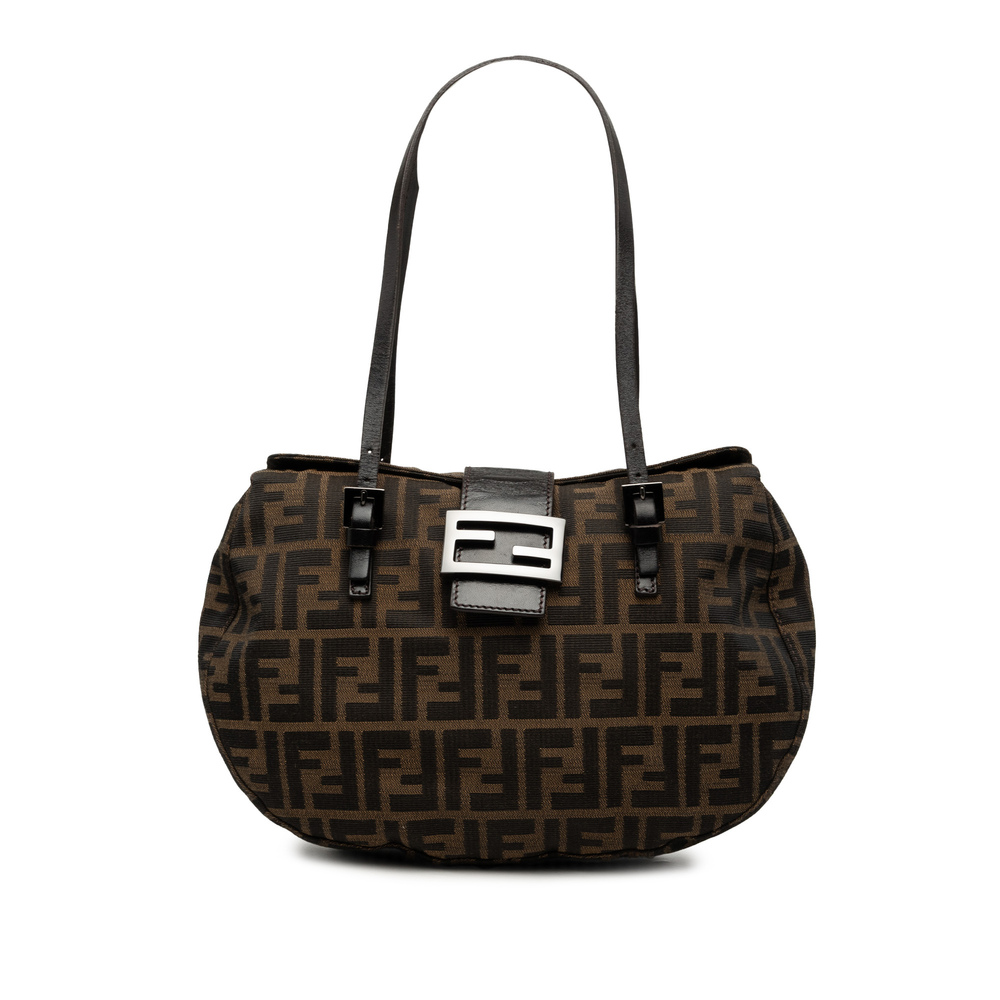 Pre-Loved Fendi Zucca Canvas Shoulder Bag